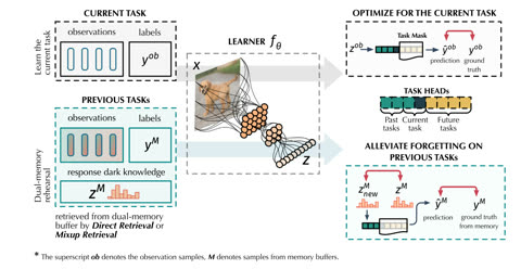 Dual-memory architecture for continual learning
